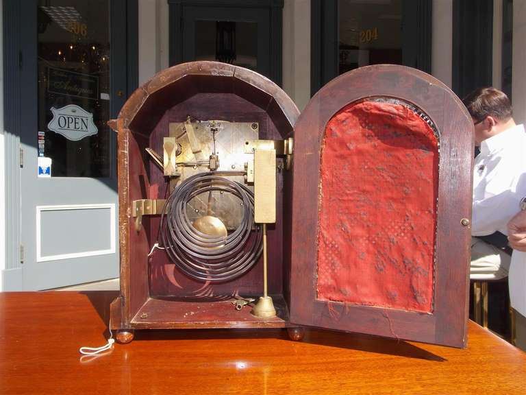 English Mahogany Mantel Clock.  Circa 1840 For Sale 1