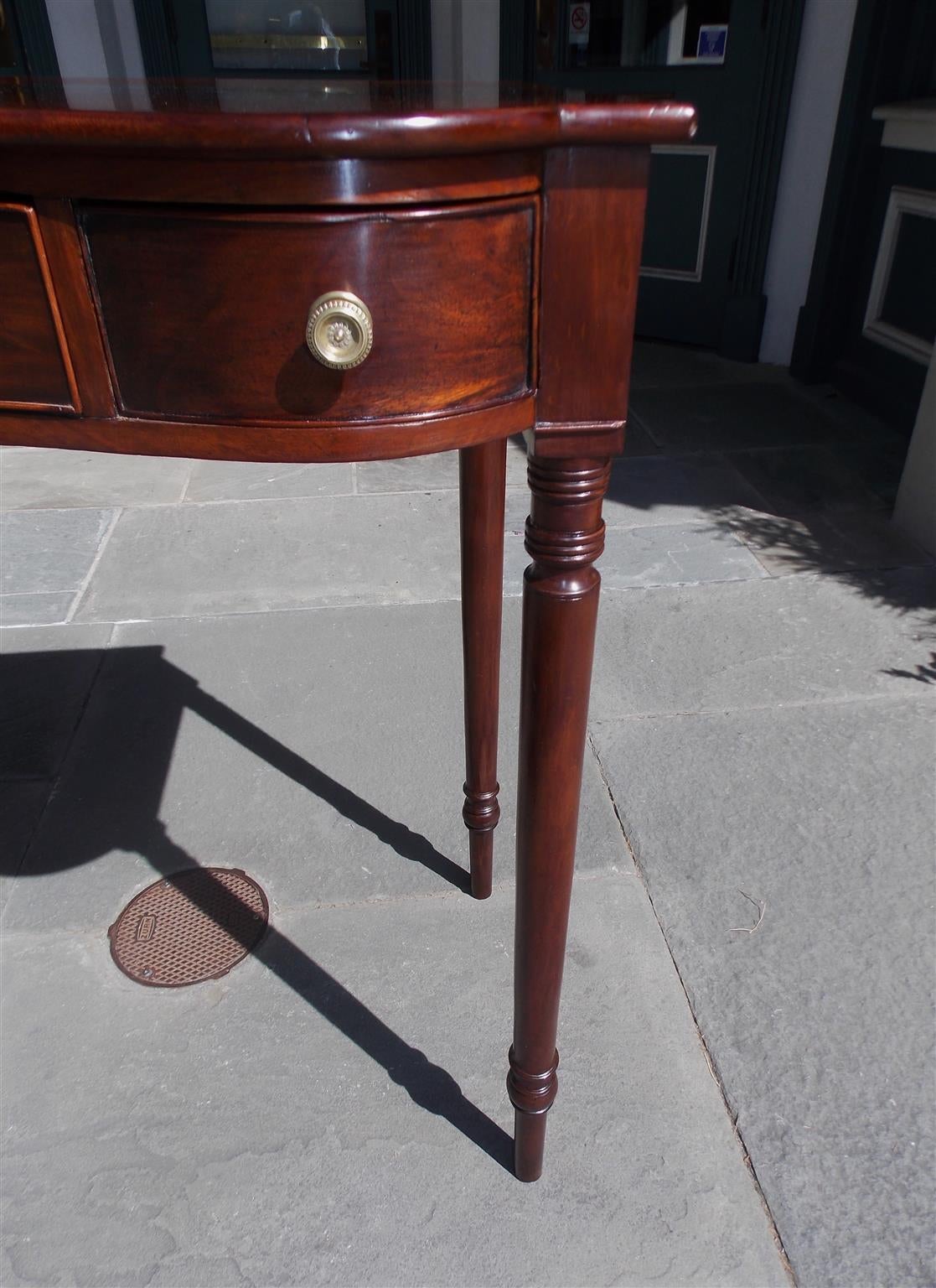 Early 19th Century Jamaican Mahogany One Board Serpentine Three Drawer Server, Circa 1820