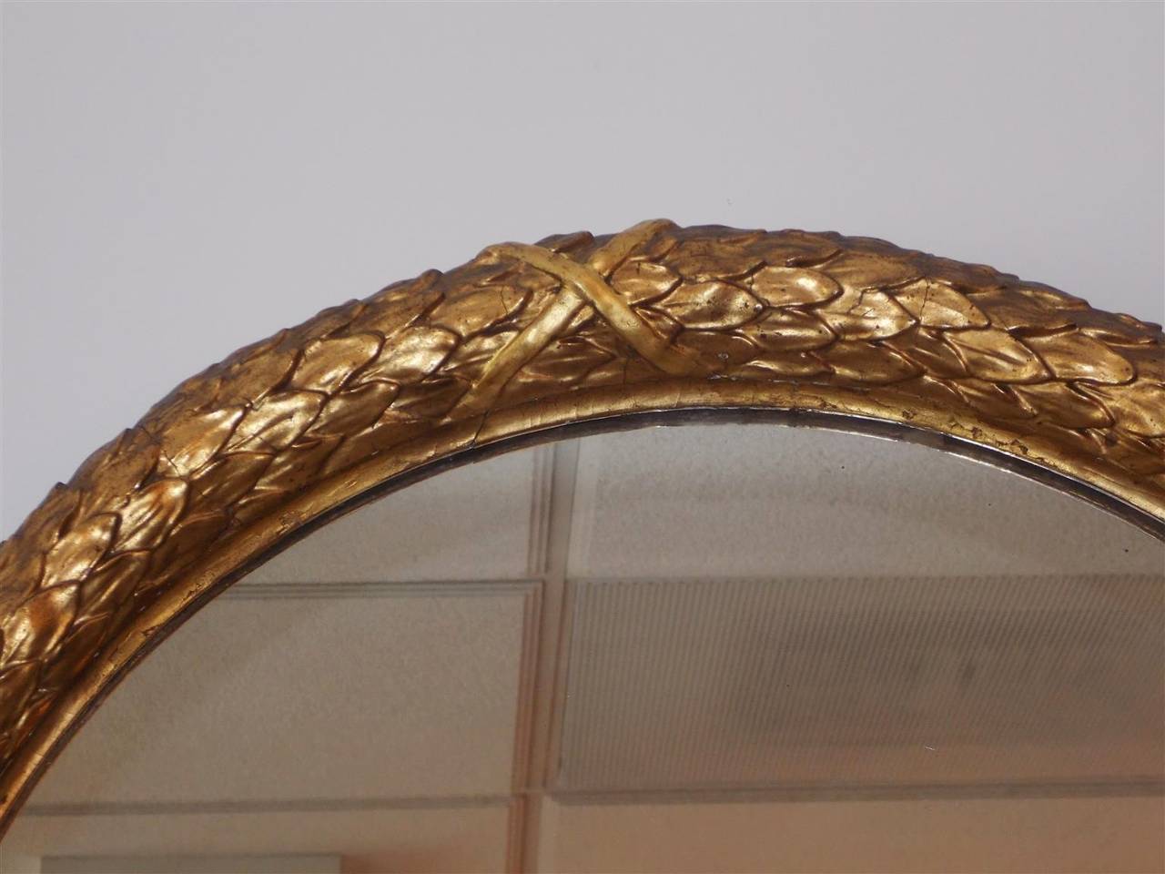 Louis Philippe French Gilt Carved Wood Floral Mirror, Circa 1820 For Sale