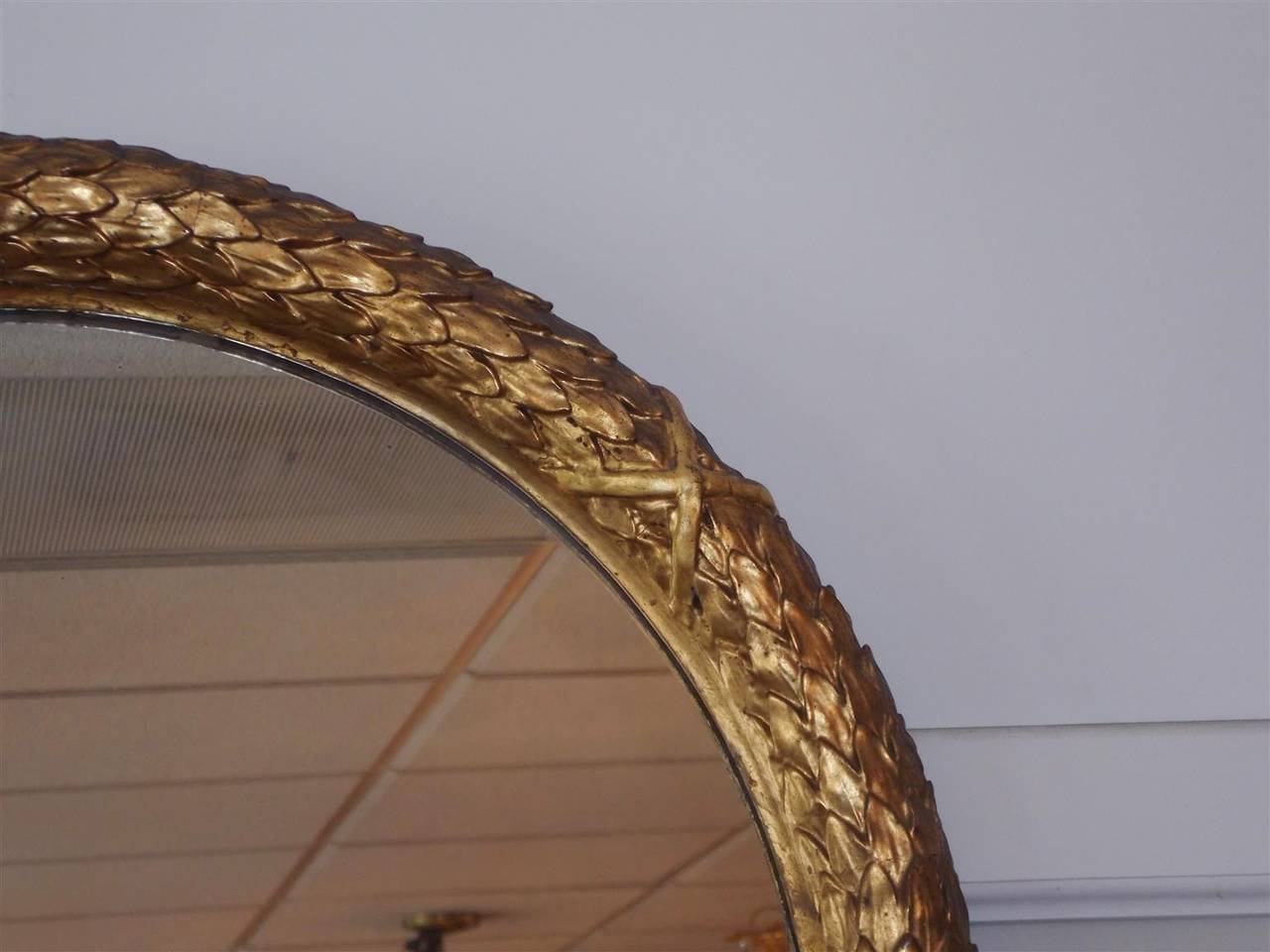 French Gilt Carved Wood Floral Mirror, Circa 1820 In Excellent Condition For Sale In Hollywood, SC