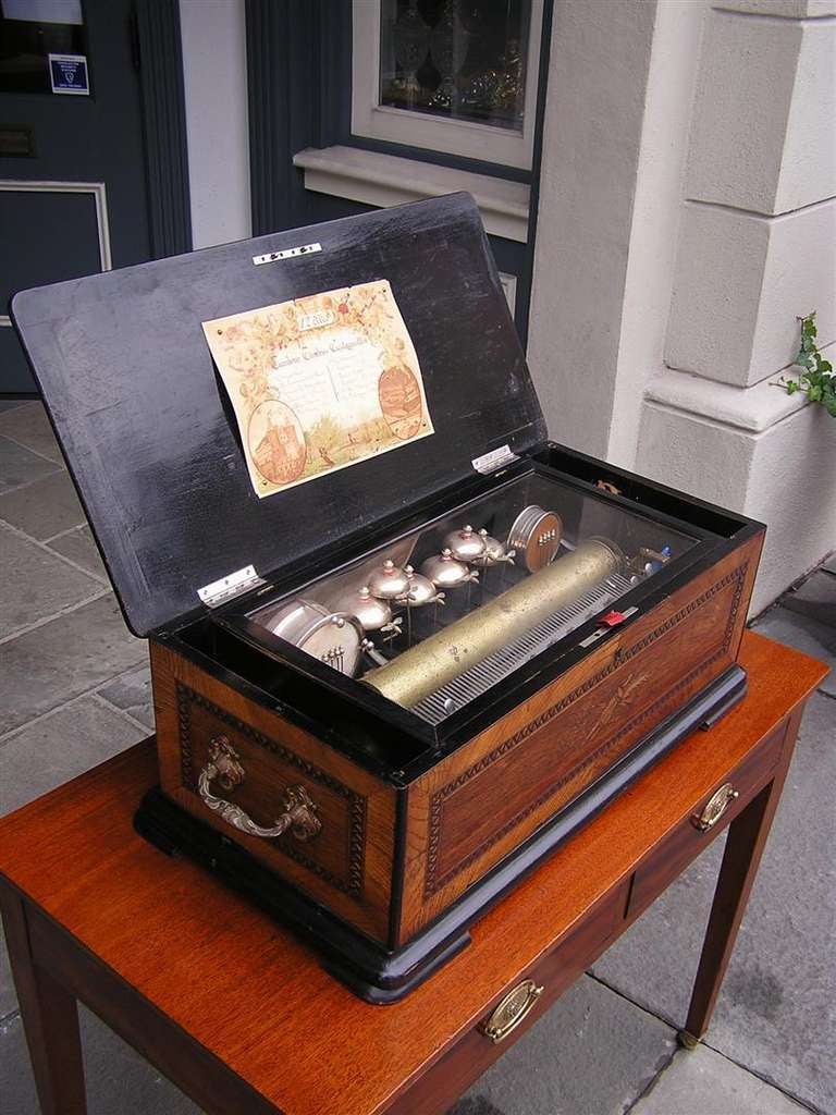 German Inlaid and Ebonized Music Box. 19th Century 1
