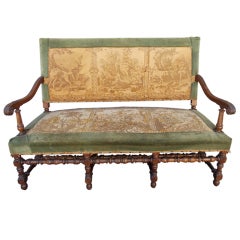 French Walnut Tapestry Settee