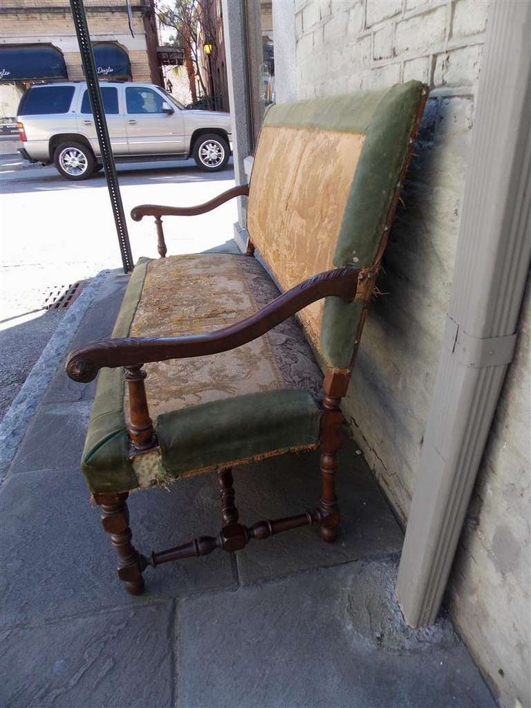 19th Century French Walnut Tapestry Settee