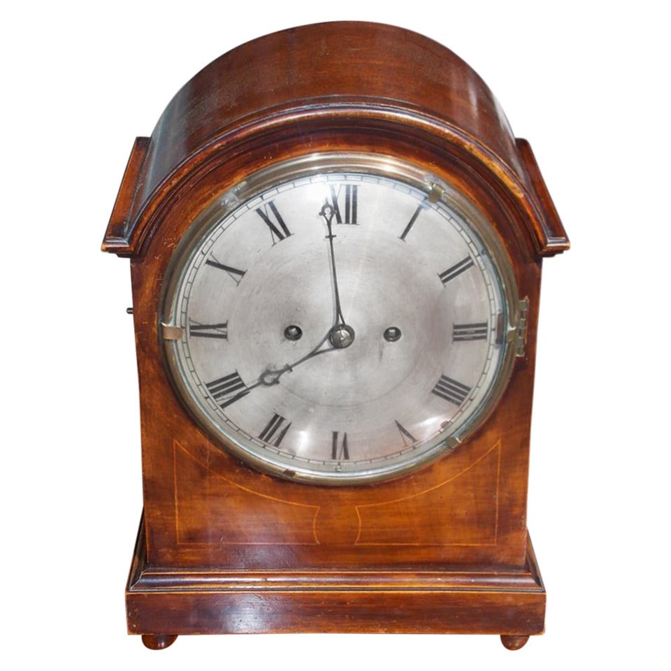 English Mahogany Mantel Clock.  Circa 1840 For Sale