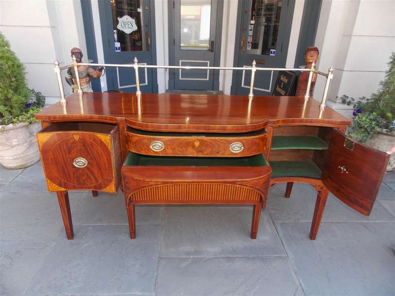 English Hepplewhite Mahogany Gallery Sideboard. Circa 1780 1