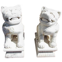 Pair of Chinese Stone Foo Dogs. Circa 1850 6