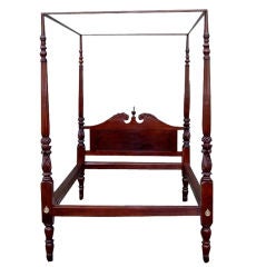 Antique New York  Four Poster Mahogany Bed