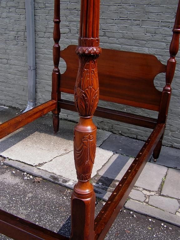 Late 18th Century Philadelphia Mahogany Four Poster Tester Bed. Circa 1780