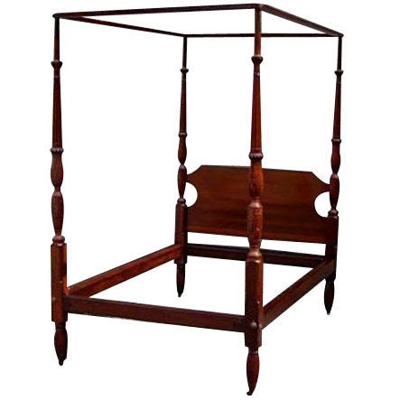 Philadelphia Mahogany Four Poster Tester Bed. Circa 1780