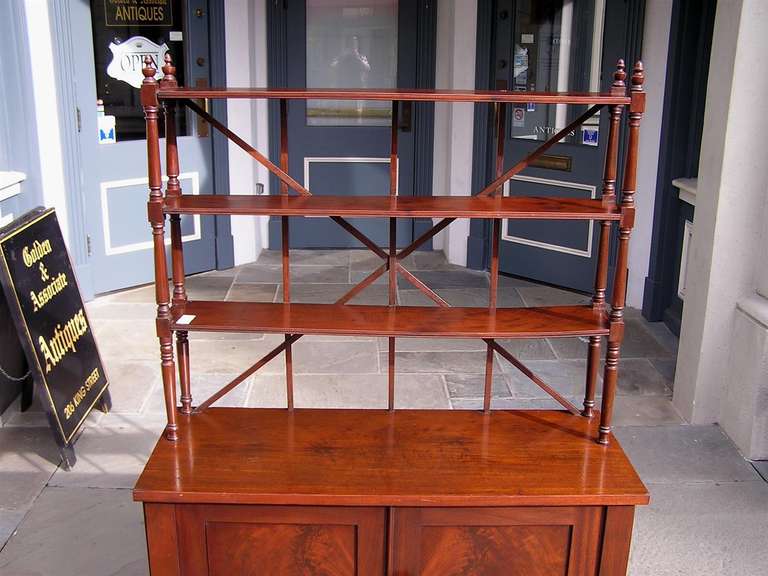 English Regency Book Matched Mahogany Bookcase with Tiered Shelving, C. 1810 For Sale 1