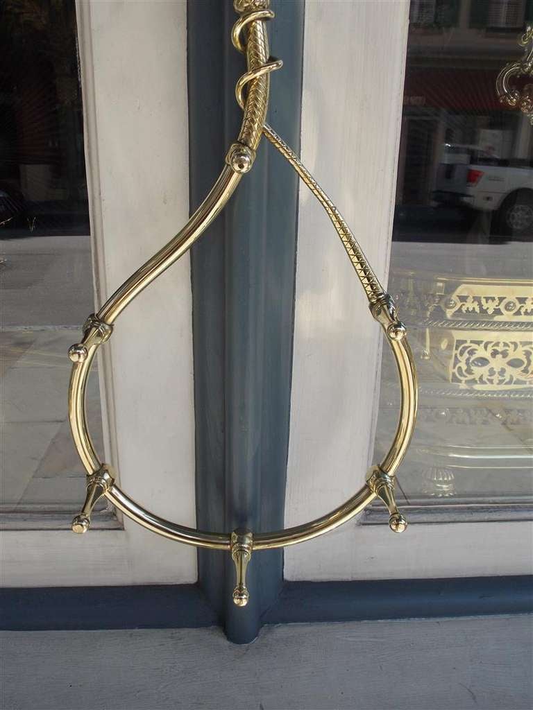 English Brass Hanging Riding Crop Holder For Sale 1
