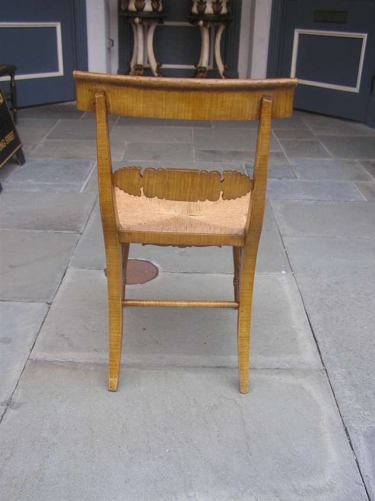 Set of Four American Fancy Chairs with Rush Seats, Circa 1815 4