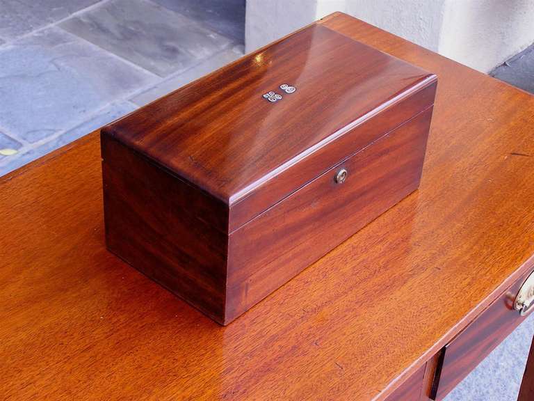 19th Century American Mahogany Tea Caddy Signed Tiffany New York. Circa 1880 For Sale