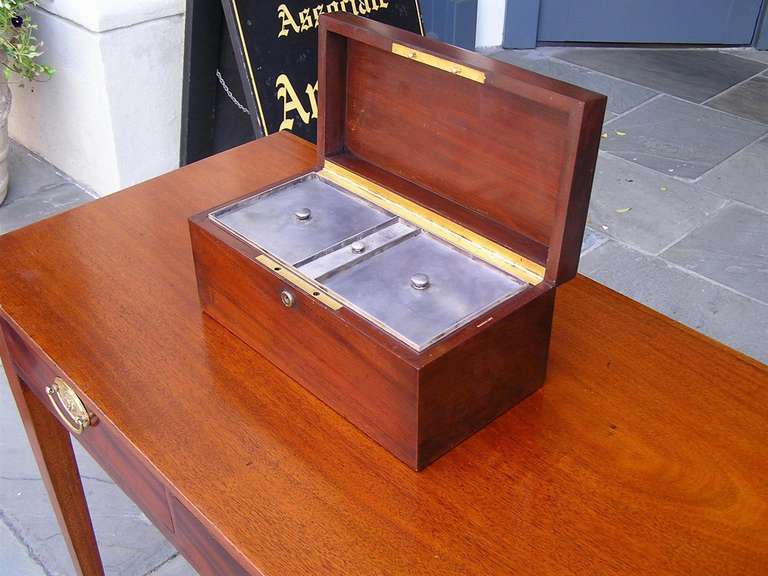 American Mahogany Tea Caddy Signed Tiffany New York. Circa 1880 For Sale 3