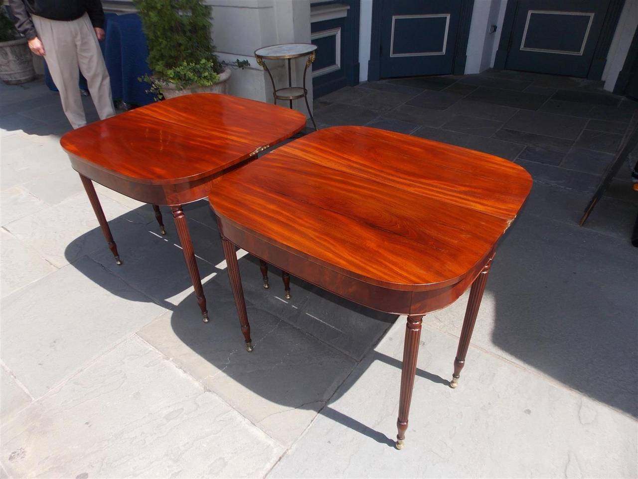 Pair of American Sheraton Mahogany Card Tables, NY Circa 1790 1
