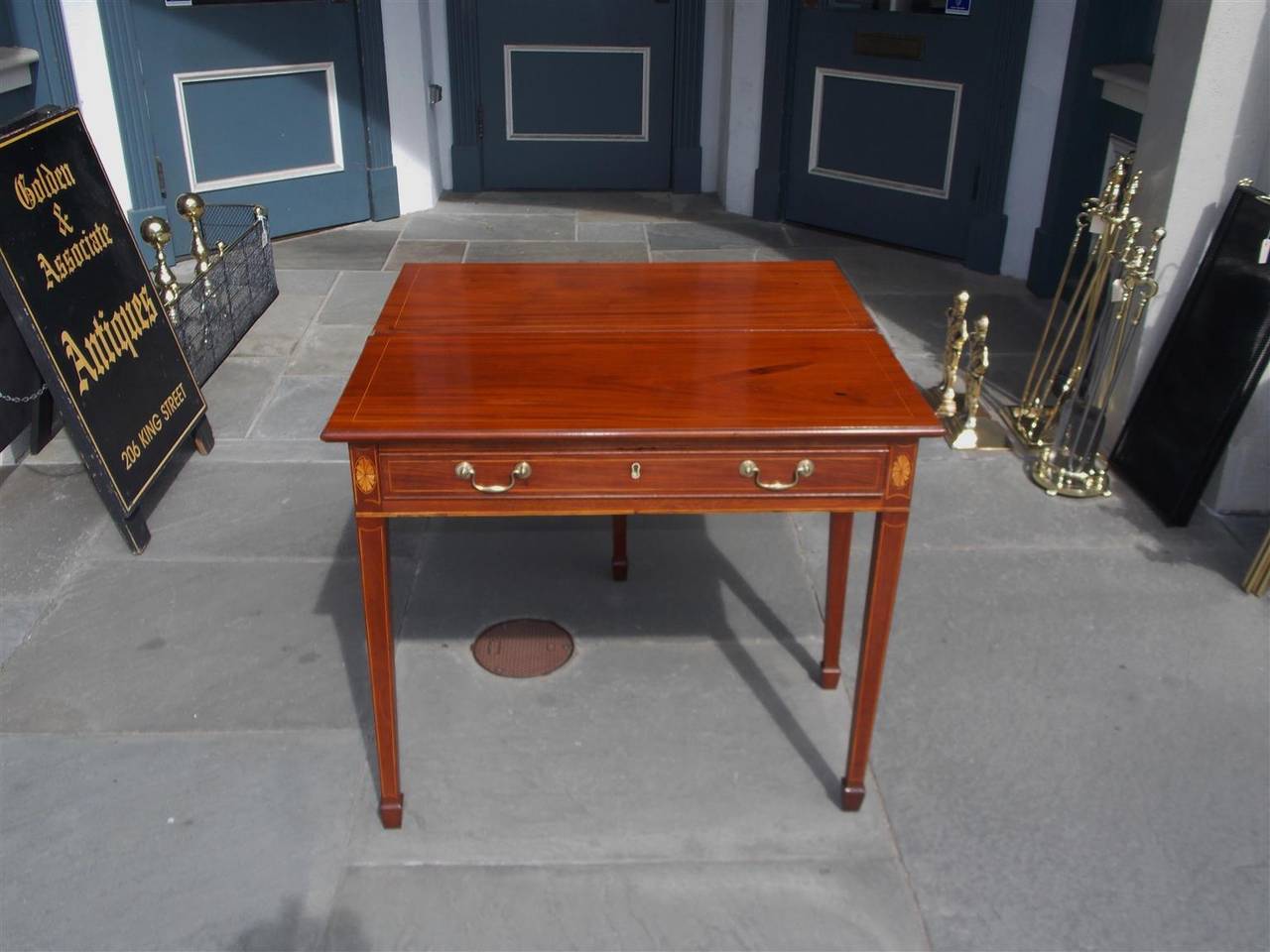 Early 19th Century American Mahogany Patera Inlaid Game Table, Circa 1800