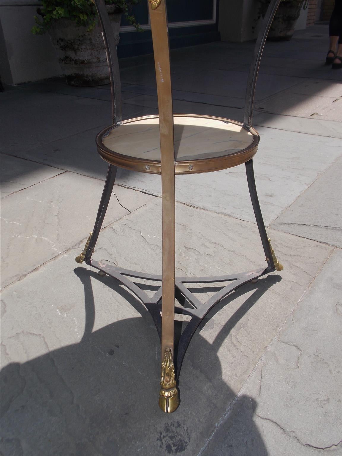 Italian Marble and Brass Bistro Table, Circa 1820 1