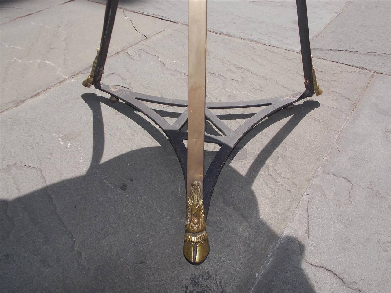 Italian Marble and Brass Bistro Table, Circa 1820 2