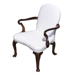 Antique English Walnut Elbow Chair