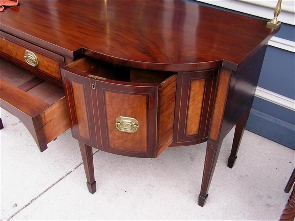 Late 18th Century English Mahogany Hepplewhite Satinwood Inlaid Candelabra Sideboard , Circa 1780 For Sale