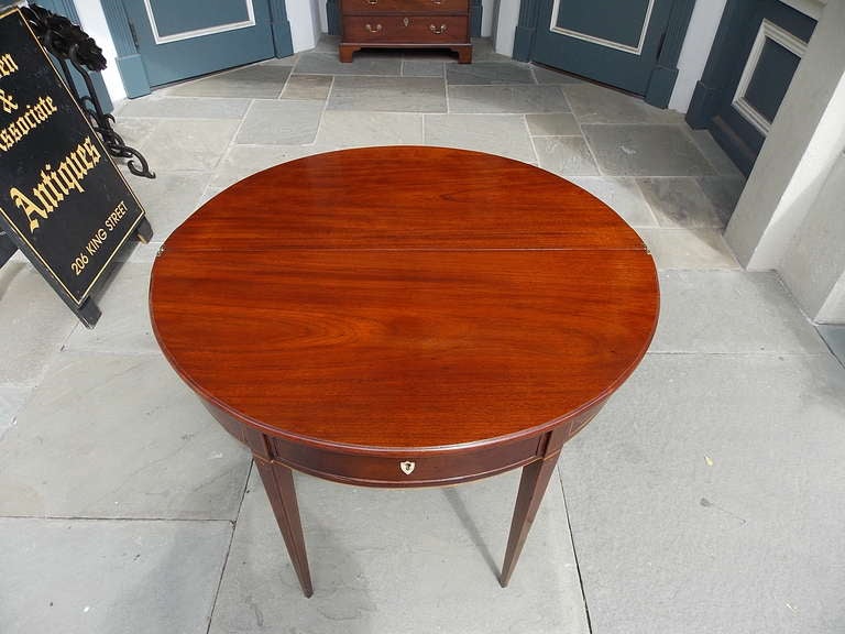 British English Mahogany Demi-lune Game Table. Circa 1780-90 For Sale