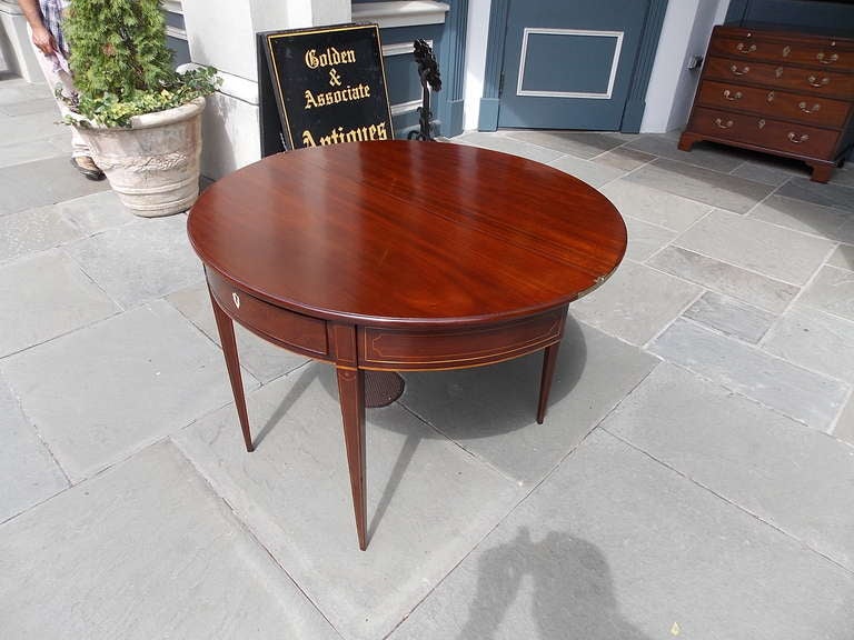 Hand-Carved English Mahogany Demi-lune Game Table. Circa 1780-90 For Sale