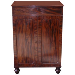 Used English Mahogany Linen Press. Circa 1820