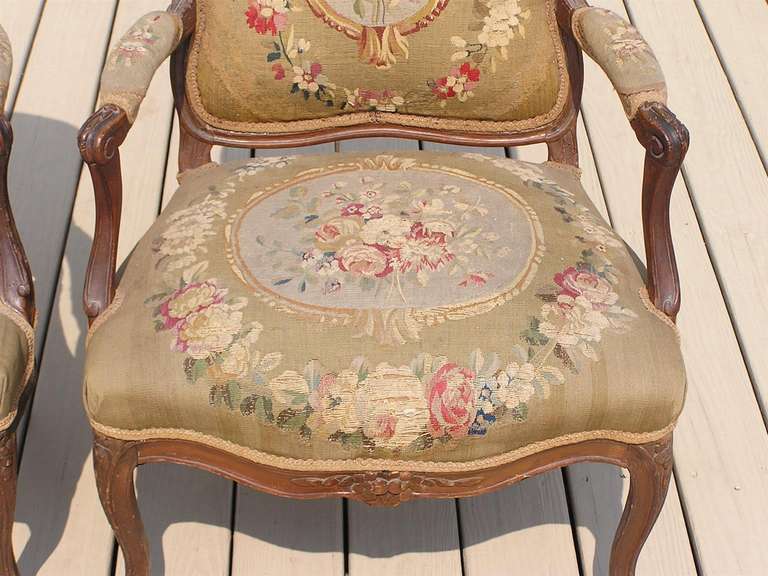 Pair of French Louis XVI Walnut Armchairs, Circa 1770 For Sale 4