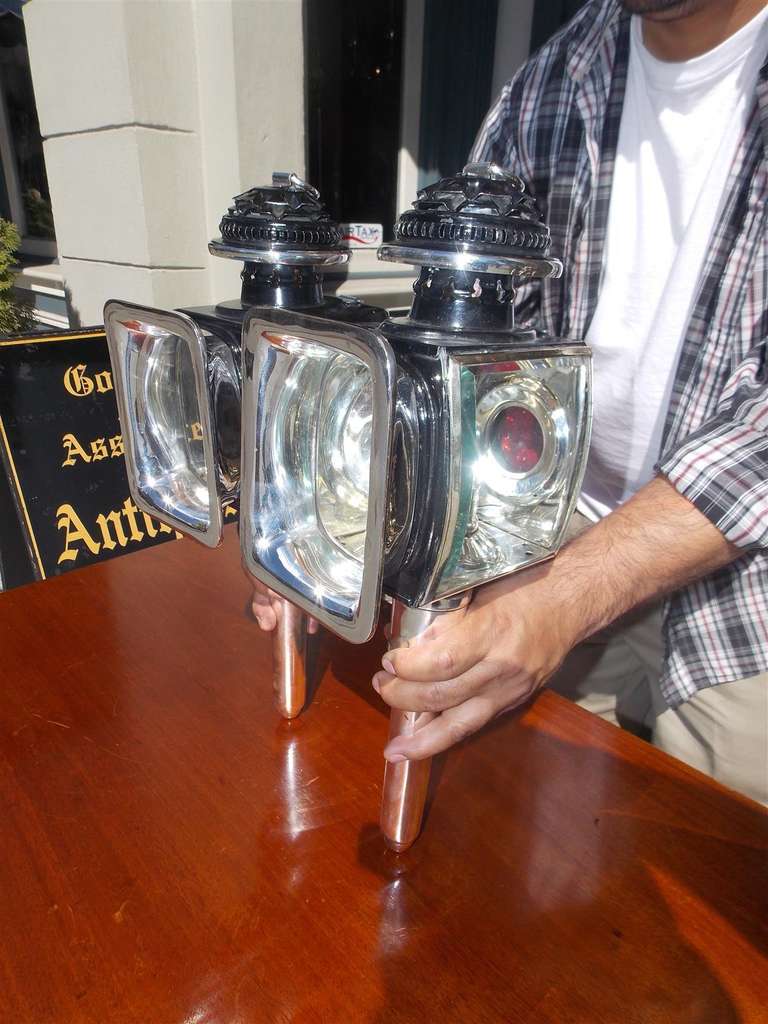 Pair of American Nickel Silver Coach Lanterns. Circa 1830 1
