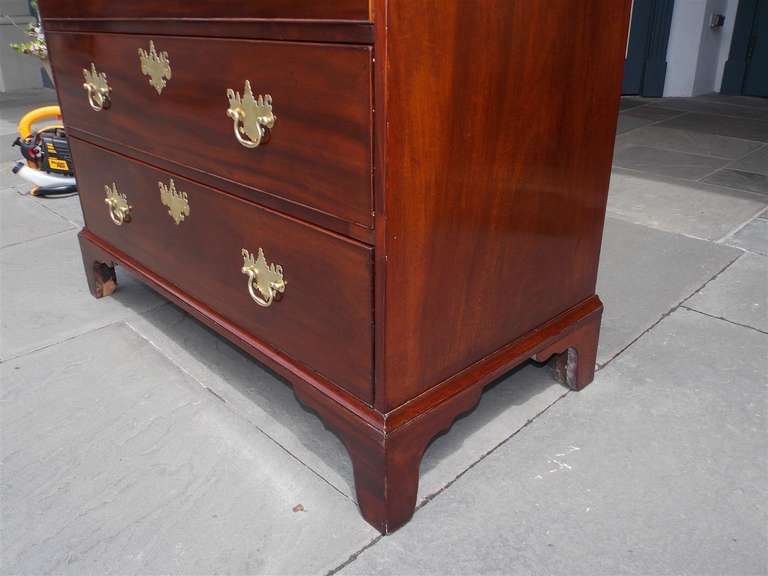 Late 18th Century English Chippendale Mahogany Graduated Chest on Chest. Circa 1780