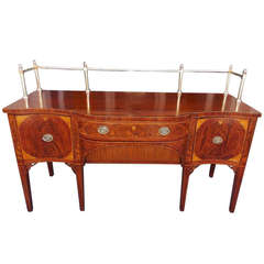 English Hepplewhite Mahogany Gallery Sideboard. Circa 1780