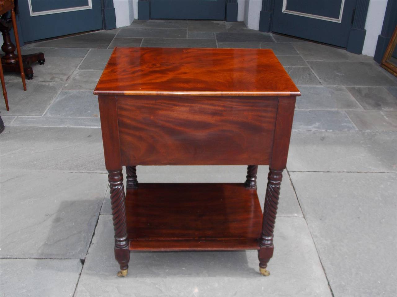 American Mahogany and Satinwood Inlaid Side Table. Circa 1820 5