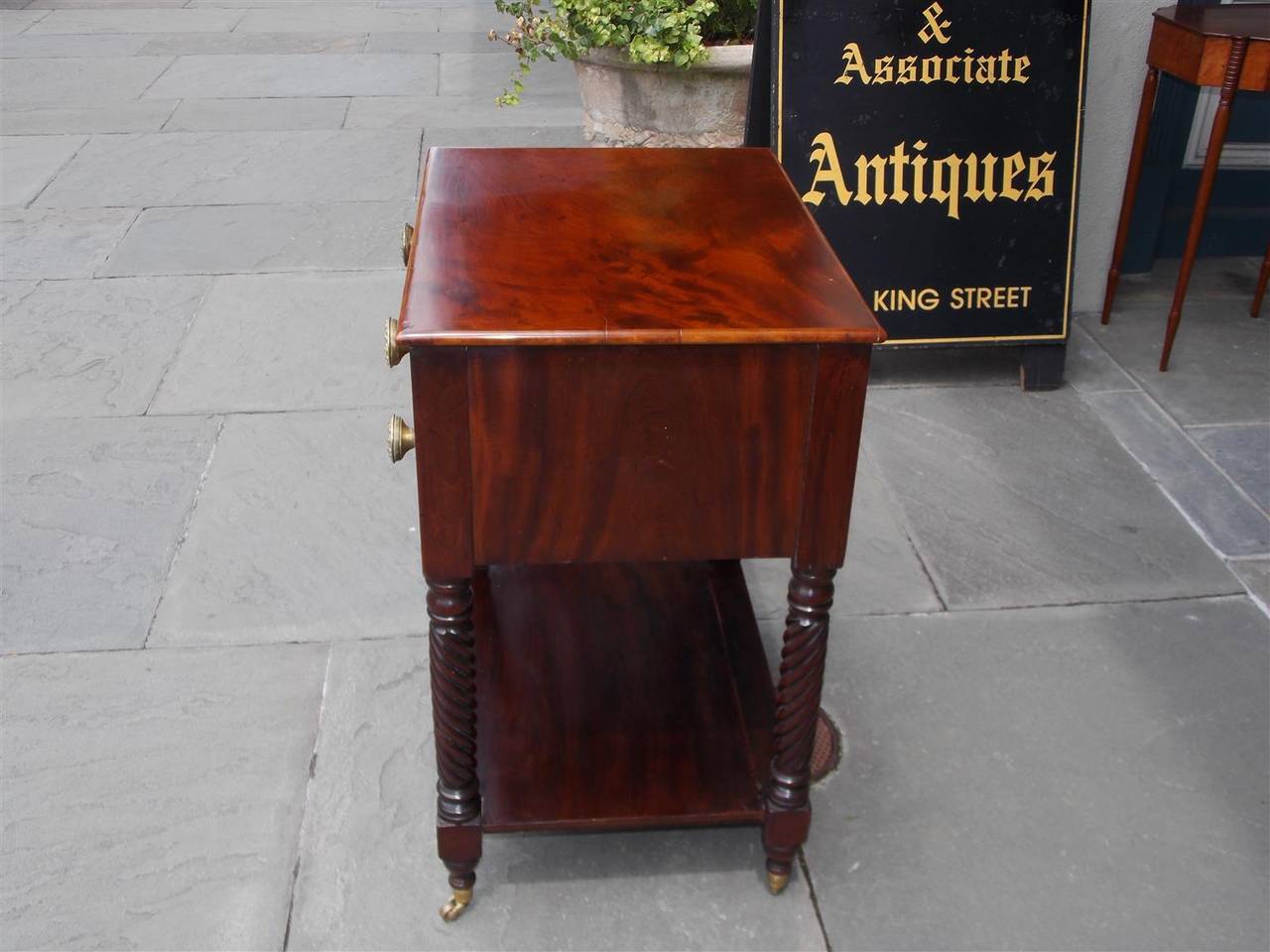 American Mahogany and Satinwood Inlaid Side Table. Circa 1820 2