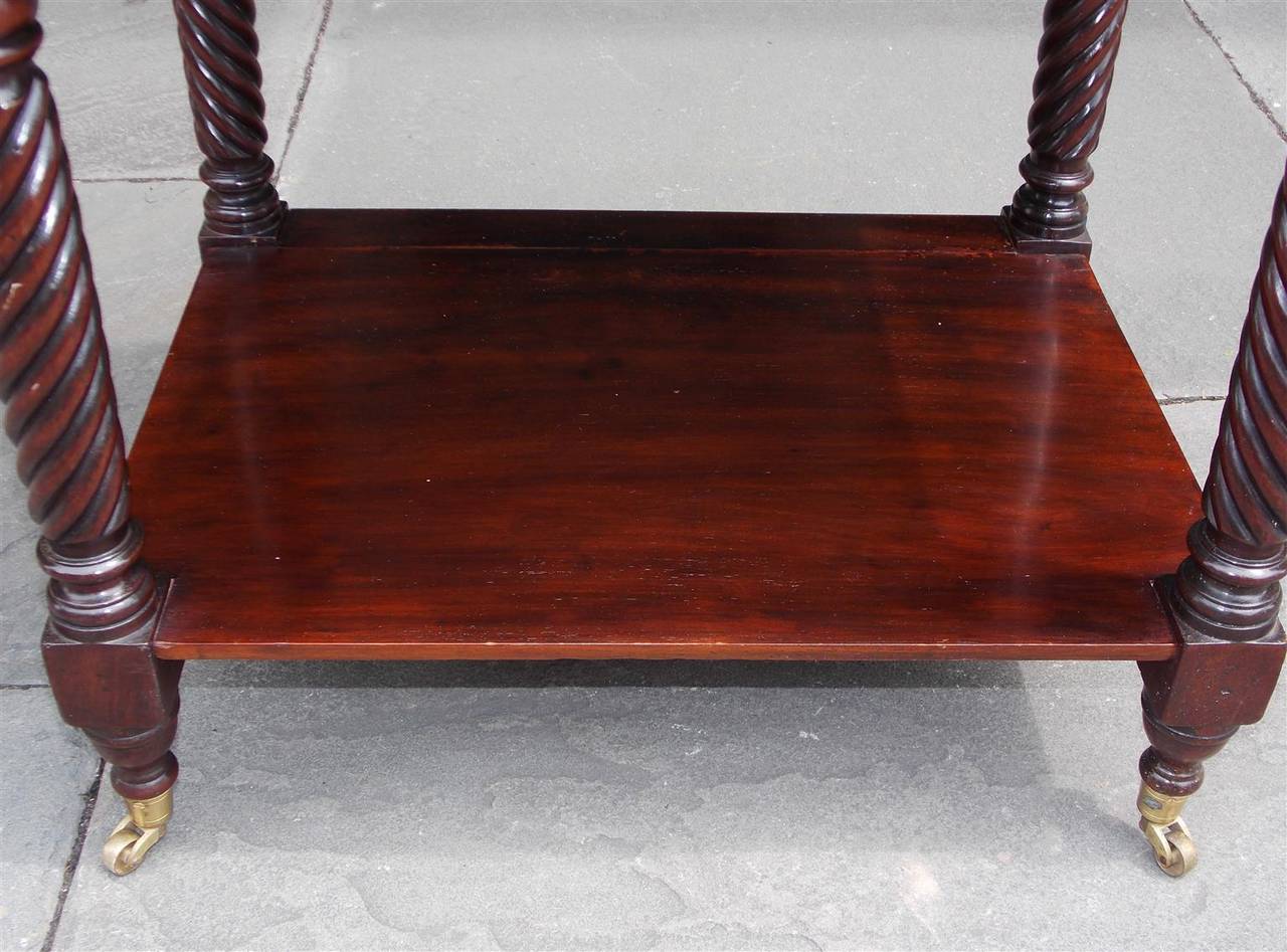 American Mahogany and Satinwood Inlaid Side Table. Circa 1820 4