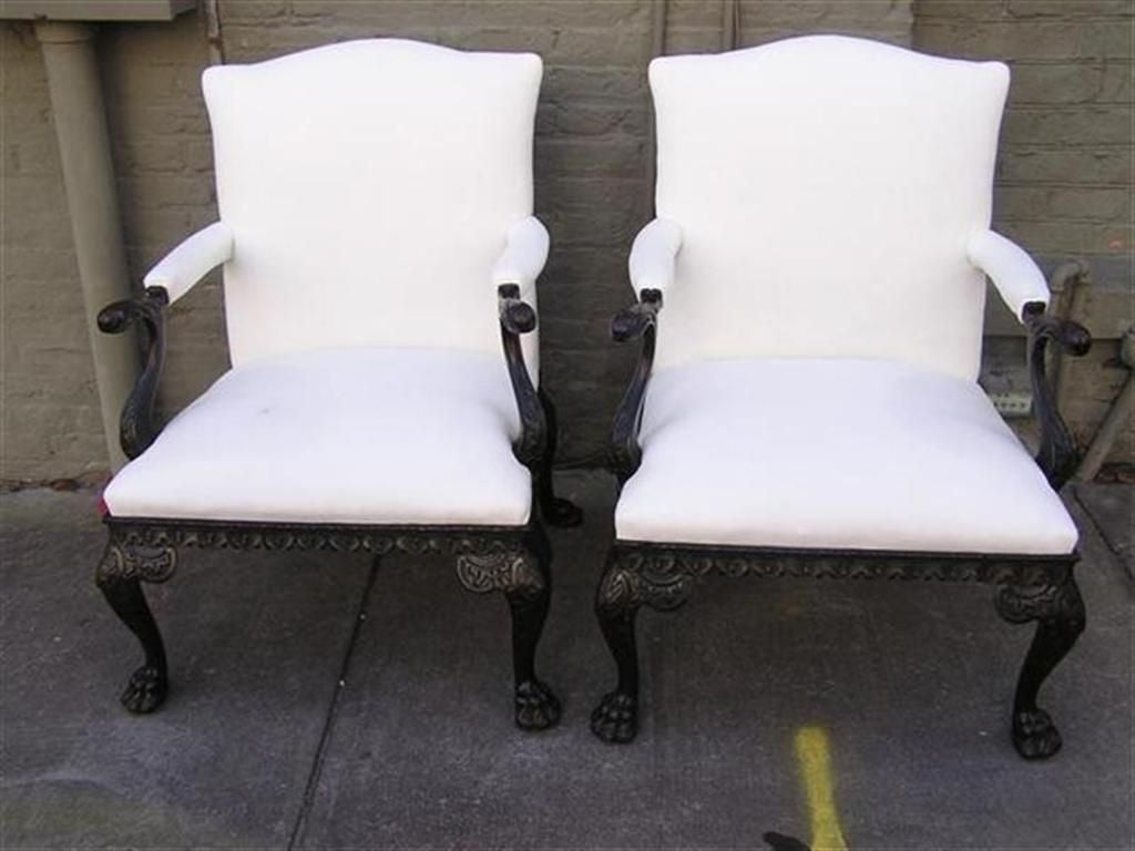 18th Century and Earlier Pair of Irish Library Arm Chairs. 18th Century