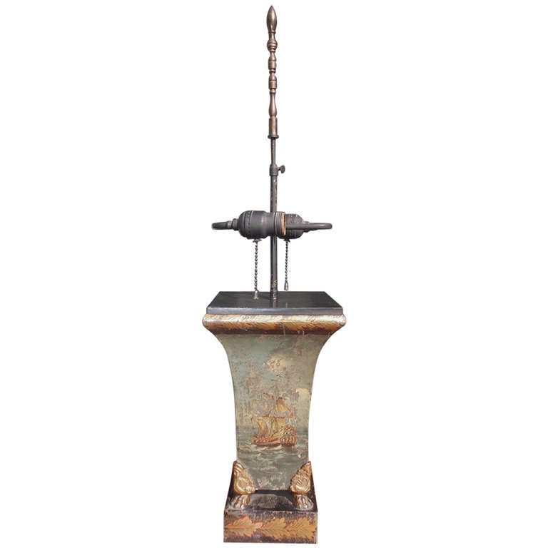 English Tole Nautical Table Lamp. Circa 1870