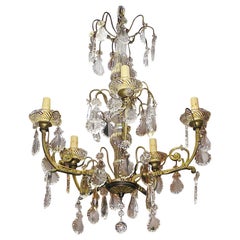 French Gilt Bronze and Crystal Chandelier.  Circa 1830
