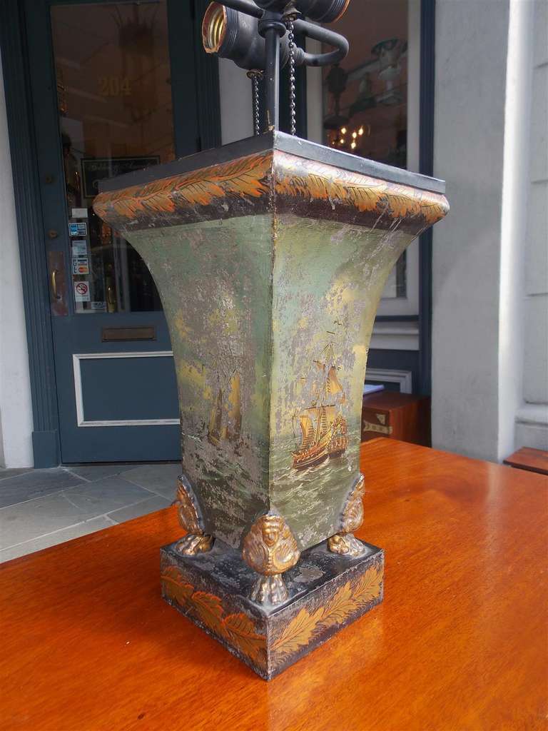 English Tole Nautical Table Lamp. Circa 1870 1
