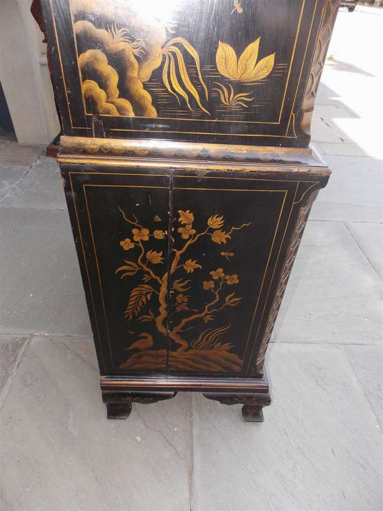 English Chippendale Chinoiserie Chest on Chest.  Circa 1830 1