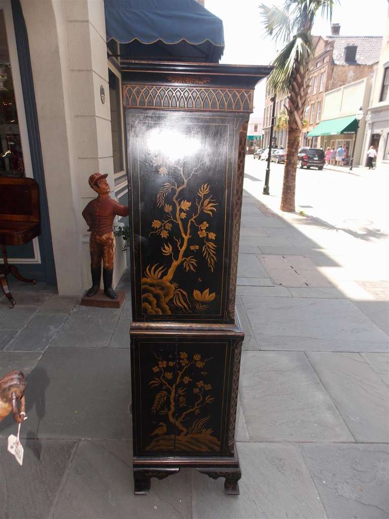 English Chippendale Chinoiserie Chest on Chest.  Circa 1830 2