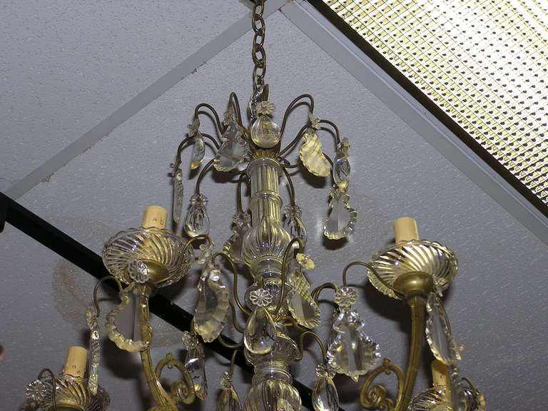 French Gilt Bronze and Crystal Chandelier.  Circa 1830 In Excellent Condition For Sale In Hollywood, SC