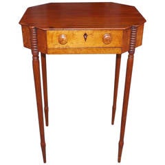 American Sheraton Mahogany and Bird's Eye Maple Sewing Stand, Circa 1810 7