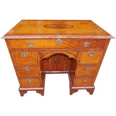 English Satinwood and Patera Inlaid Knee Hole Desk. Circa 1780 7