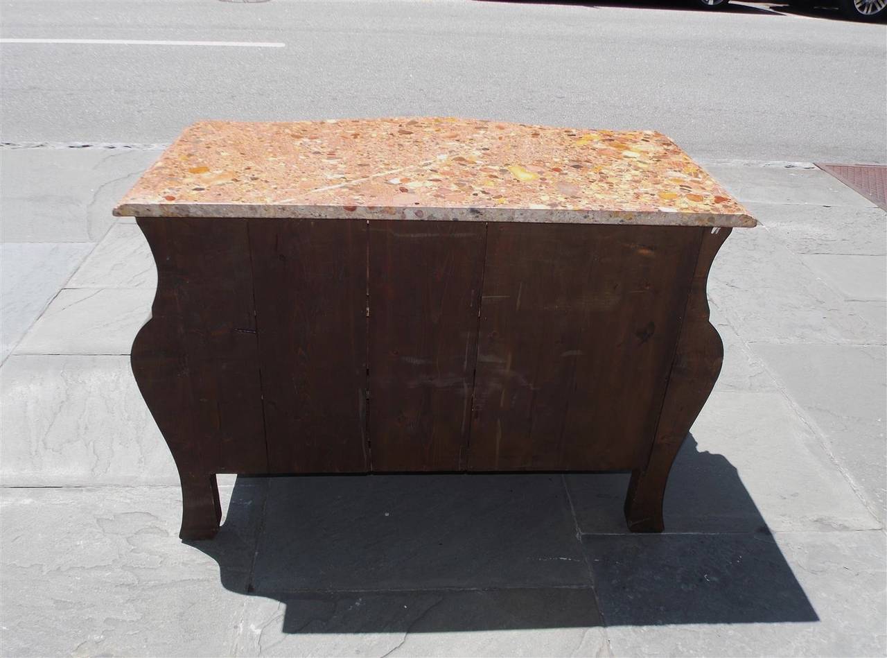 Pair of Italian Marble Top Ormolu Bombay Commodes, Circa 1870 For Sale 5