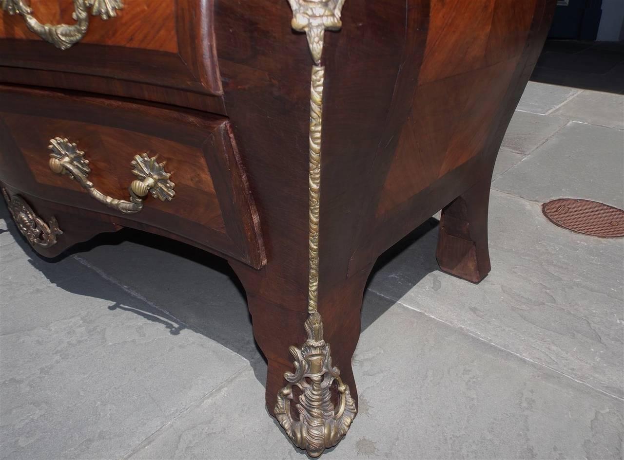 Pair of Italian Marble Top Ormolu Bombay Commodes, Circa 1870 For Sale 4