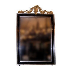 French Regency Carved Wood & Gilt Painted Wall Mirror. Circa 1810