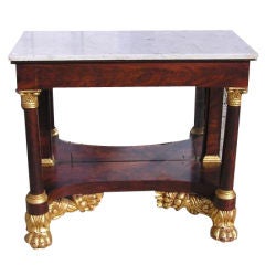 American Mahogany Gilt & Marble Top Cornucopia Pier Table. Circa 1810