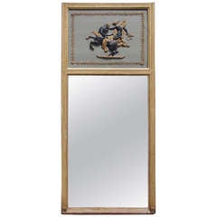 French Painted and Gilt Trumeau Mirror. Circa 1780 12