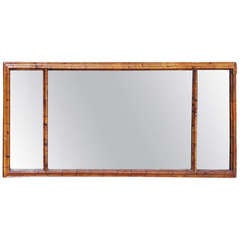 Antique English Queen Anne Burl Walnut Over Mantel Mirror. Circa 1750