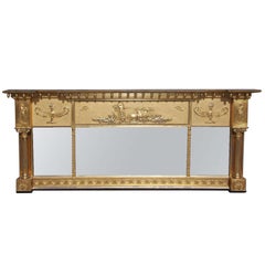 Miroir de cheminée anglais Adam doré à l'eau-forte. Circa 1820